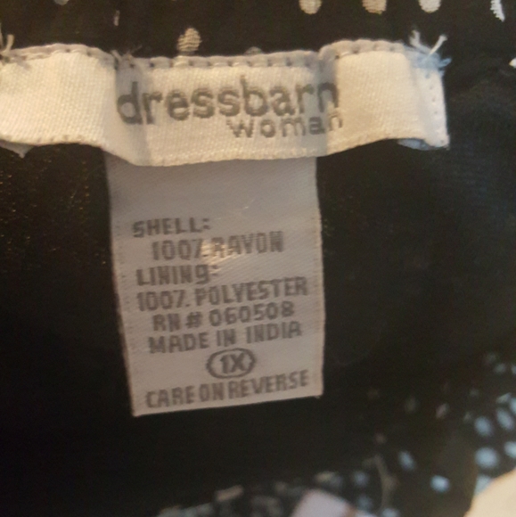 Women's 1X dress black barn black w white skirt Polka Dot/pattern - Picture 3 of 6